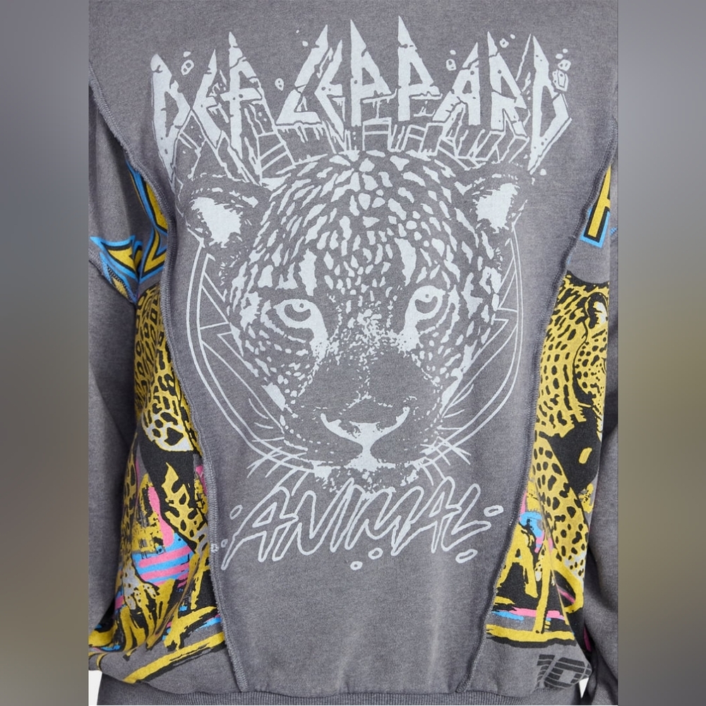 XL Def Leppard Men's Crewneck Sweatshirt 80s Rock & Roll Music Festival Hipster